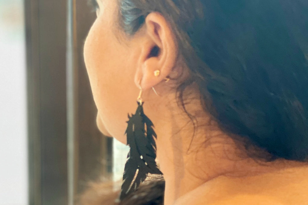 Earrings - Feathery Leaf - earrings - PURNAMA