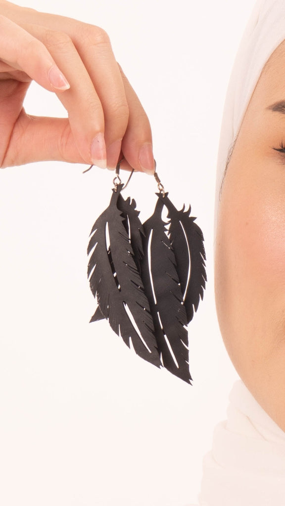 Earrings - Feathery Leaf - earrings - PURNAMA