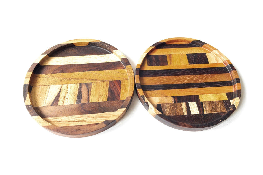 (Pre-Order) Reclaimed Wood Coasters, Set of 2 - Home - PURNAMA