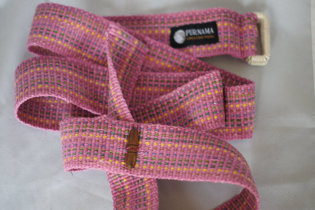 Yoga Belt Strap/ Yoga Mat Carrier - Flex Fit Purple Pink - Yoga Belt Strap/ Yoga Mat Carrier - PURNAMA